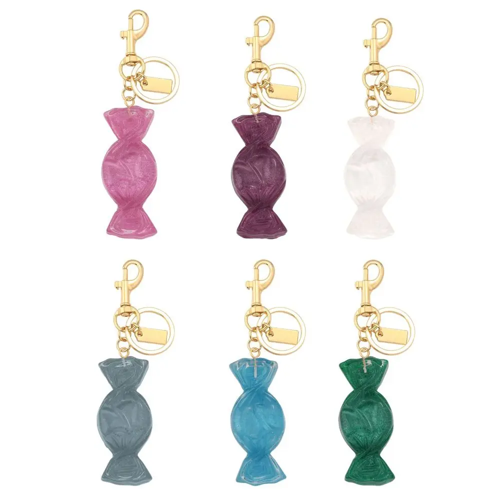 Ins Colored Candies Keychain Sparkling Alloy Candy Pendant Keyring Backpack Decoration Bag Car Outdoor Gadgets