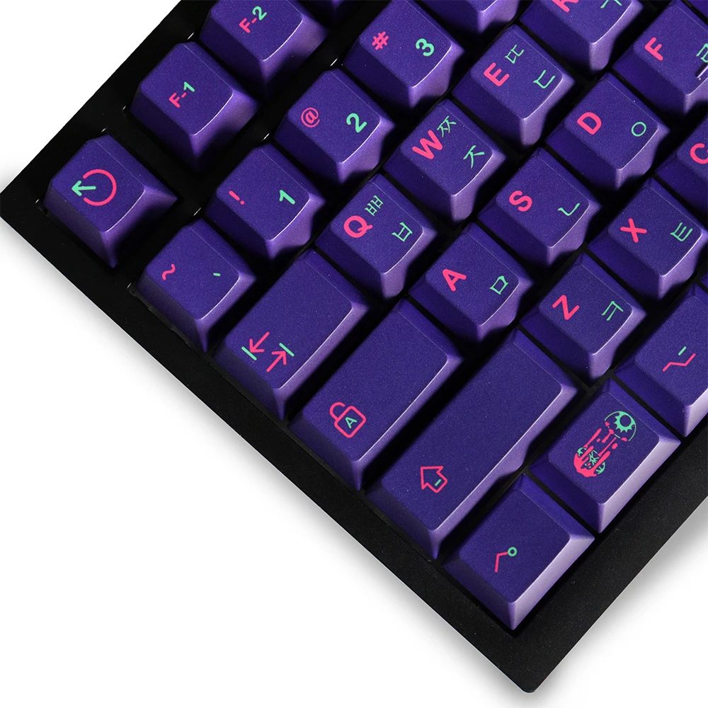 Colector de globo ocular, perfil de cereza, teclas KR PBT, 130 teclas, subes de tinte de cinco lados para teclado mecánico GH60/GK61/GK64/84/87/104/108