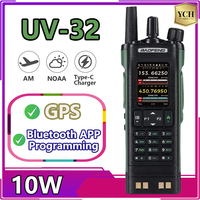 UV32 Baofeng Walkie Talkie 10W GPS Bluetooth Programming UHF VHF AM FM Wireless Copy Frequency Update UV-25M UV-32 Two Way Radio