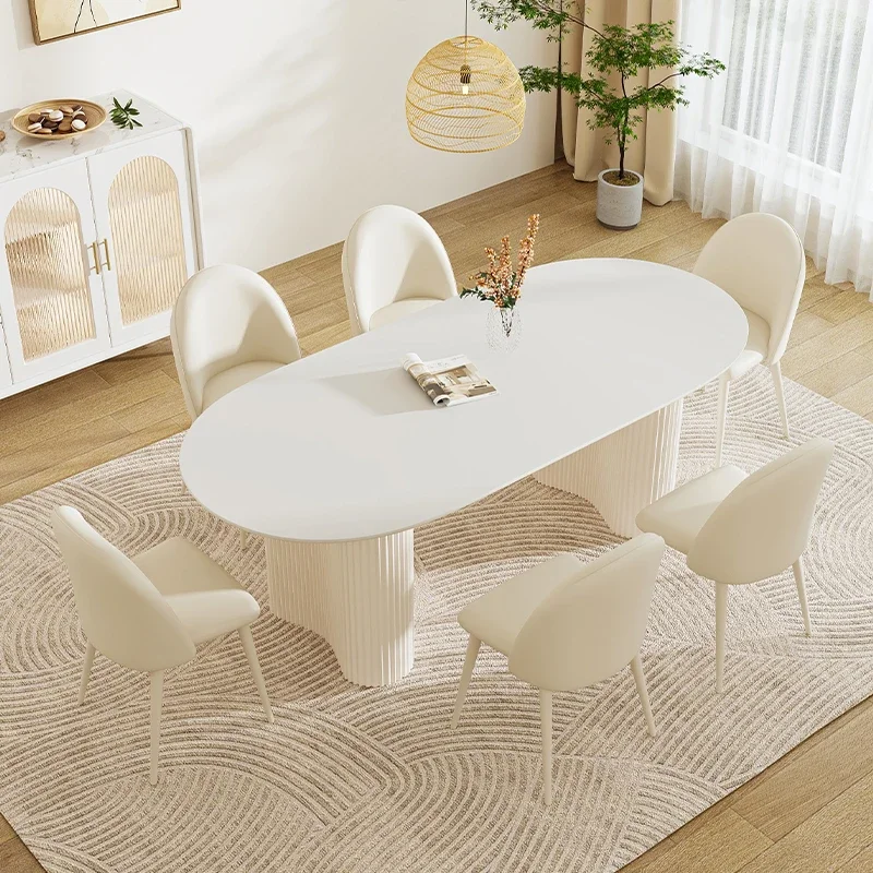 

Oval Luxury Dining Table Waterproof Onement Centerpiece Free Shipping Dinning Table Kitchen Multifunctional Mesas Home Furniture