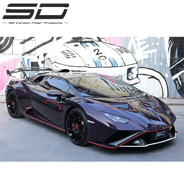 New Arrival STO Style Front Bumper Feners Rear Bumper Hood Side Skirts Wing Exhaust Body Kit For Lamborghini Huracan LP610 LP580