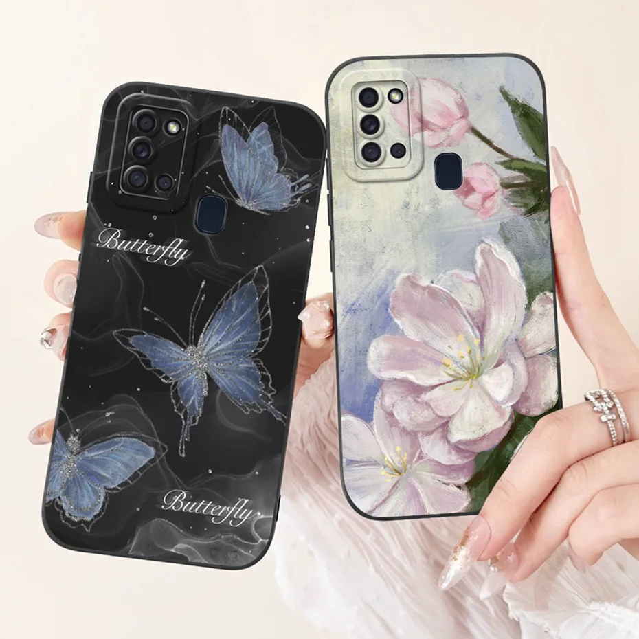 Lens Protective Case For Samsung Galaxy A21s Fashion Printing Soft Silicone Back Cover For Samsung A21S SM-A217F Phone Cases