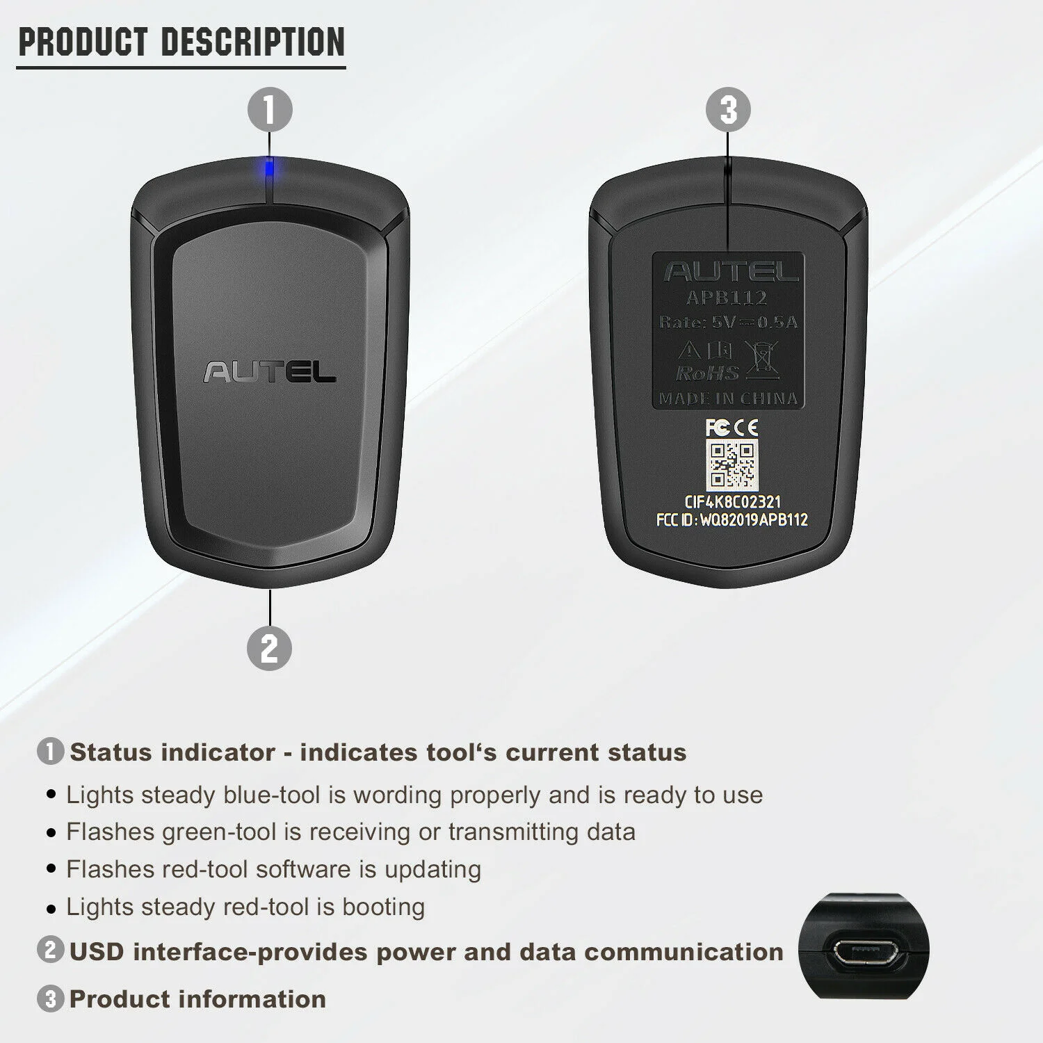 AUTEL APB112 Smart Key Simulator 46 4D Chip Compatible with IM608,IM508,MX808IM