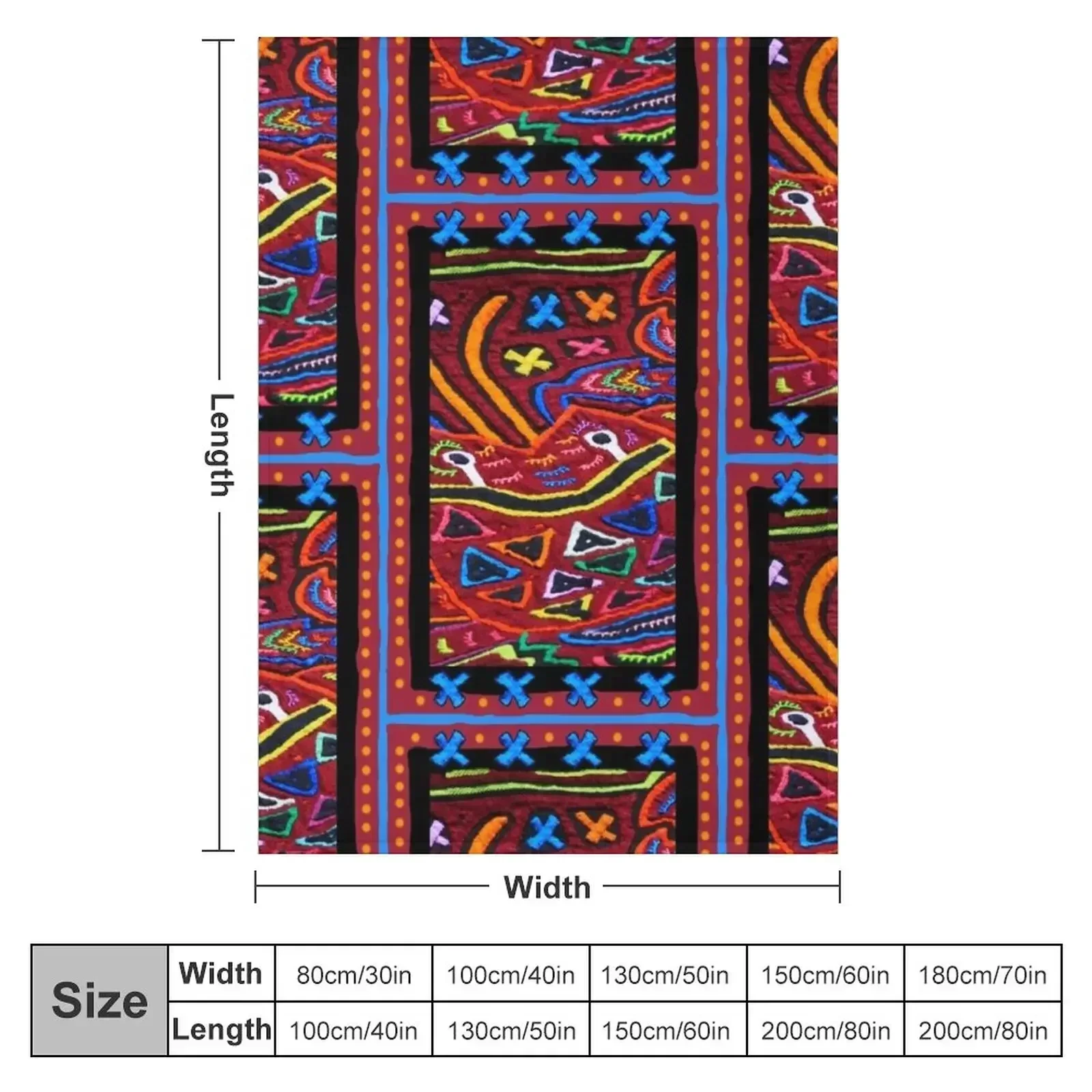 Panama Mola Design Throw Blanket for winter Loose Blankets