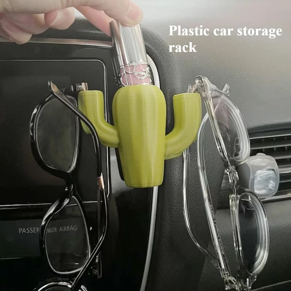 Plastic Car Storage Rack Cactus Lipstick and Glasses Storage Racks Mini Portable Car Storage Rack Stand Holders & Racks