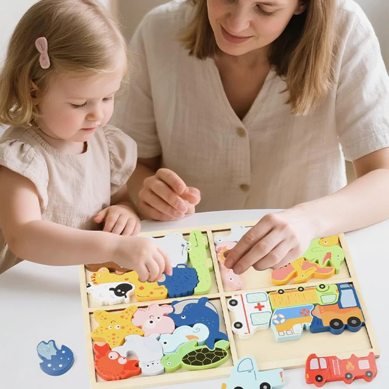 Baby Spielzeug Holz Puzzle Kreative 3D Puzzle Für Kinder Intelligenz Entwicklung Ealy Pädagogisches Spielzeug Für Kinder