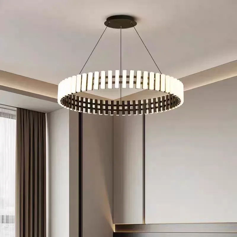 

Modern New Simple Duplex Light Emitting Diode Chandelier Bedroom Living Room Dining Room Art Deco Ring