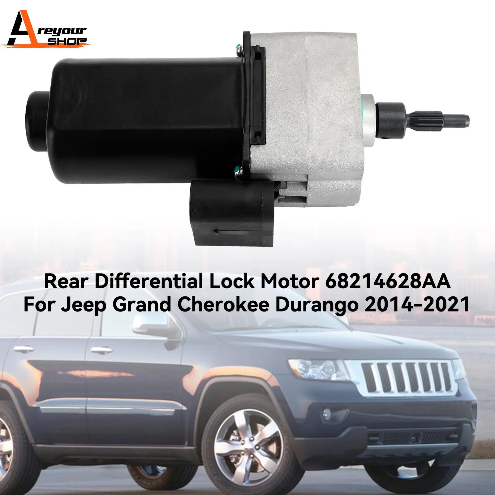 Areyourshop Rear Differential Lock Motor 68214628AA for Jeep Grand Cherokee Durango 14-2021