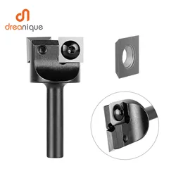 Dreanique 2 플루트 목재 플래너 비트, 26mm 절삭 직경 8mm 생크 CNC 스포일보드 표면 탬버 라우터 비트, 삽입 카바이드 슬래브