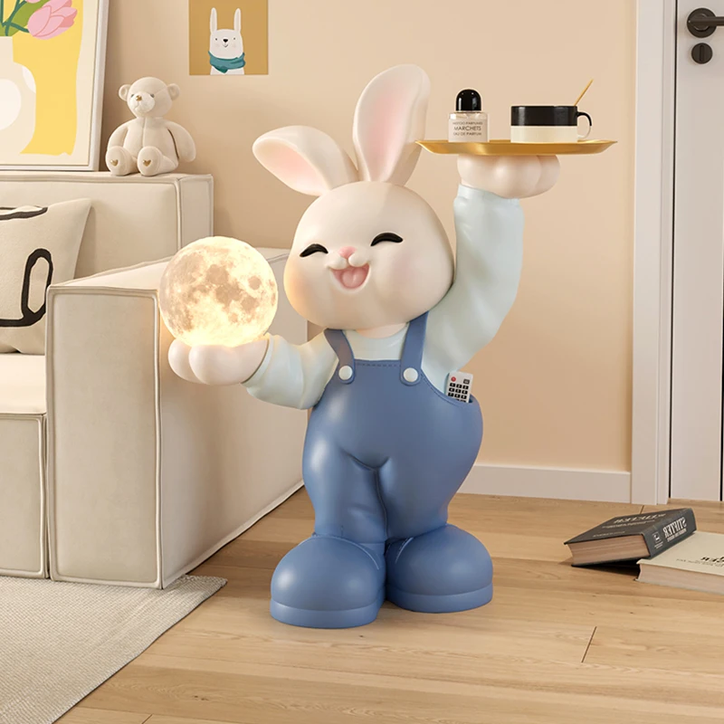 Home Decor Sculptures & Figurines Decoration Accessories Cute Rabbit Lamp Large Floor Ornaments Living Room Resin Animal Statues