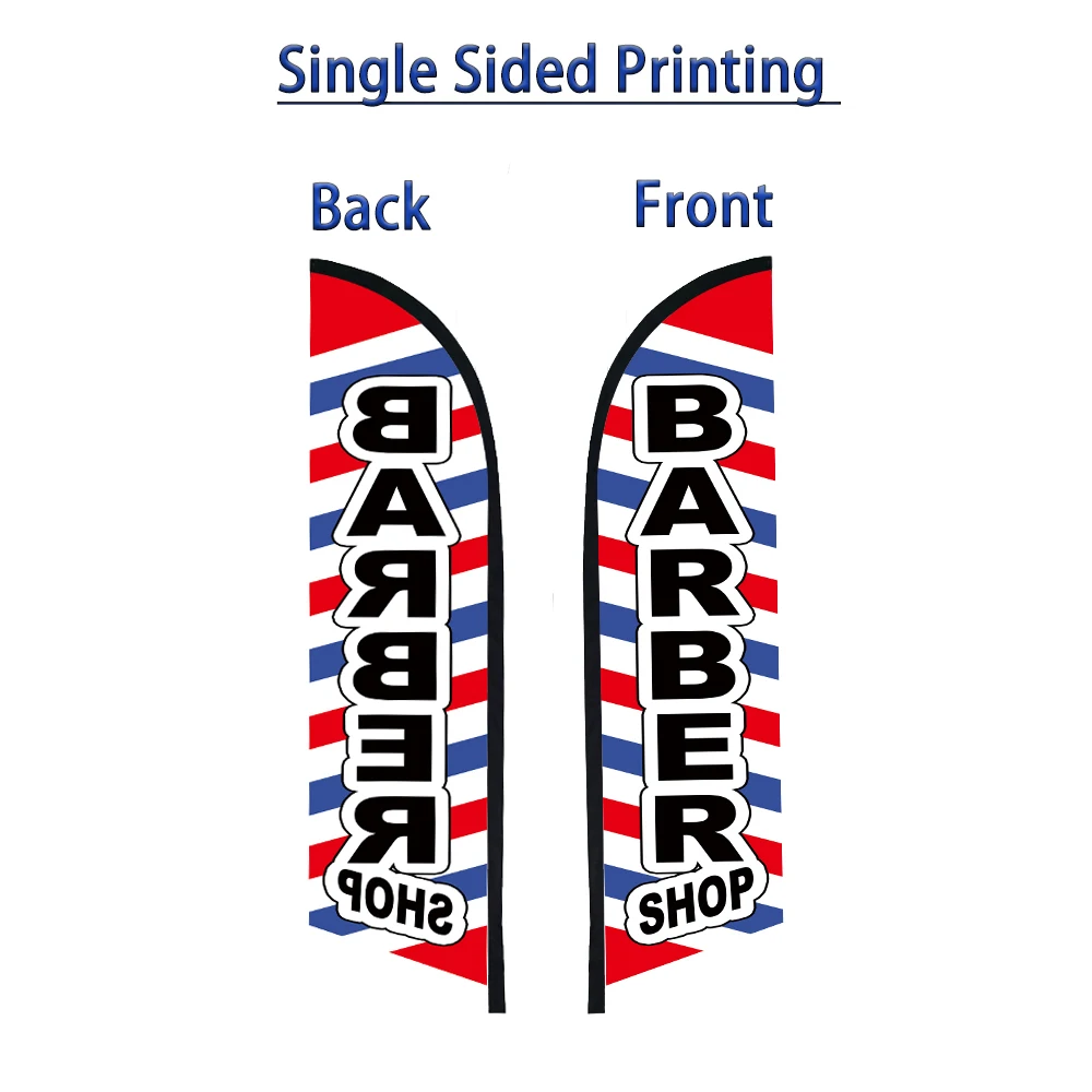 Double Sided Feather Barber Flag Salon Hair Cut Banner Only Flags Without Flagpole Beach Flag Barberia Hair Advertising Custom