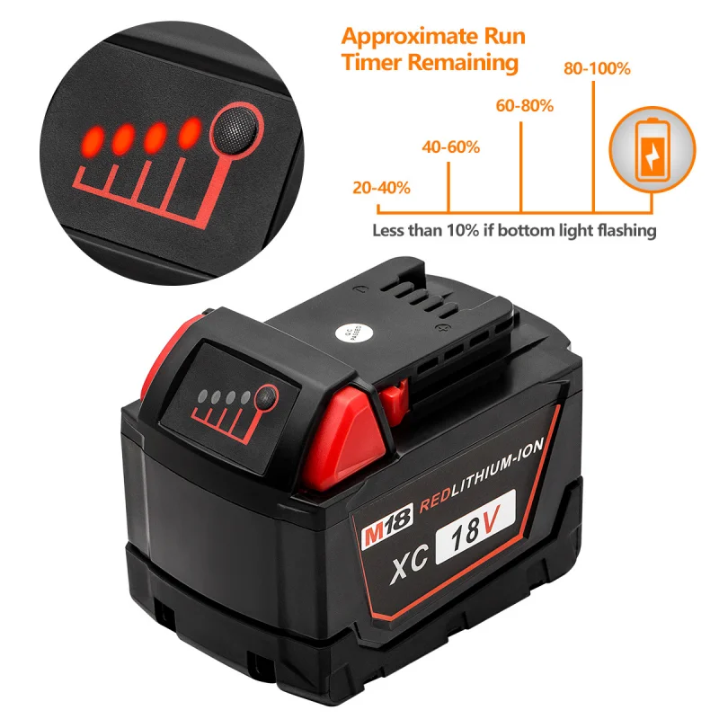 

18V M18B 9.0Ah Milwaukee M18 Electric Tool Battery Suitable for Milwaukee M18 Battery makita 18V 18650 battery 18650.00