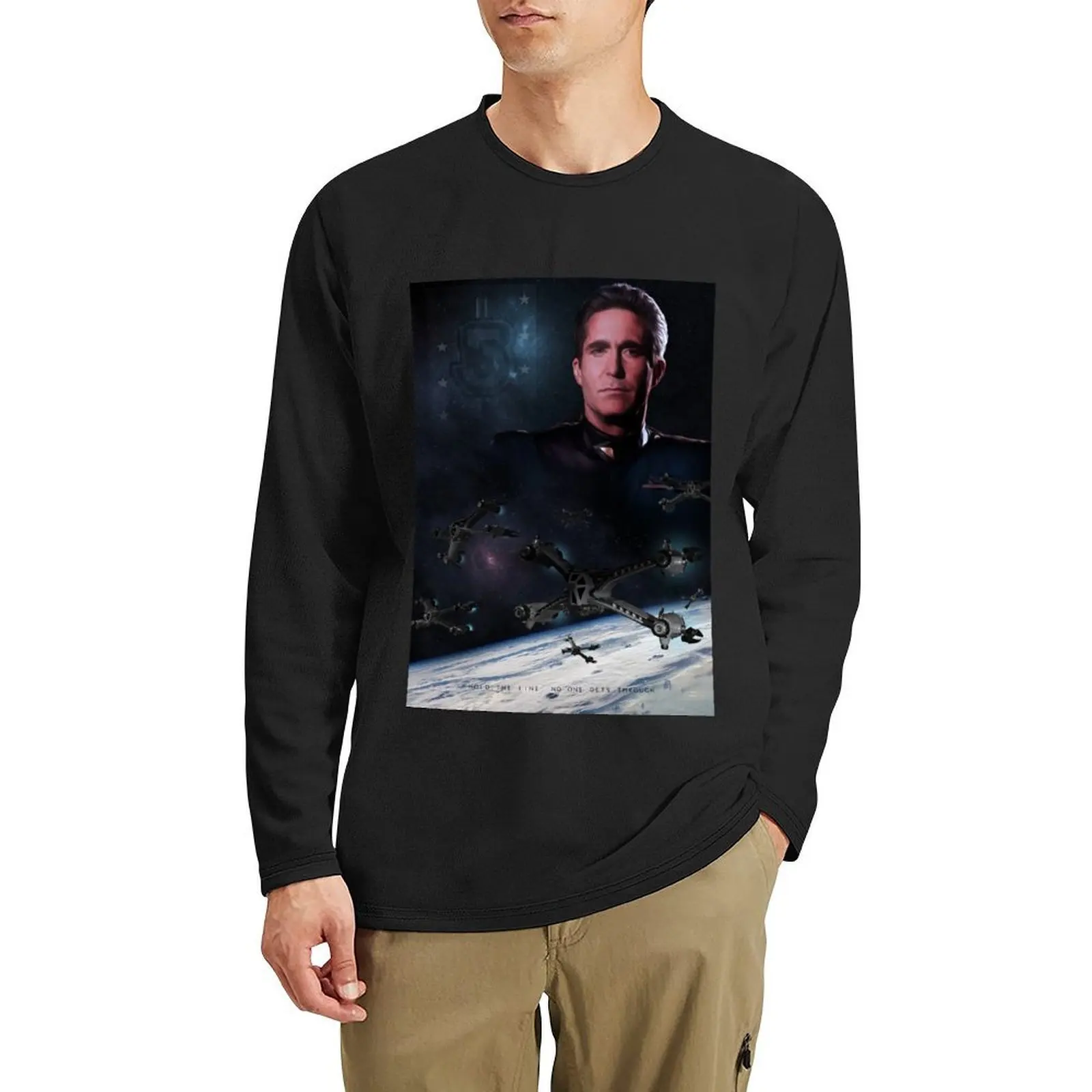 

Babylon 5 - Hold the Line Long T-Shirt graphics t shirt custom t shirts cute tops oversized t shirts for men