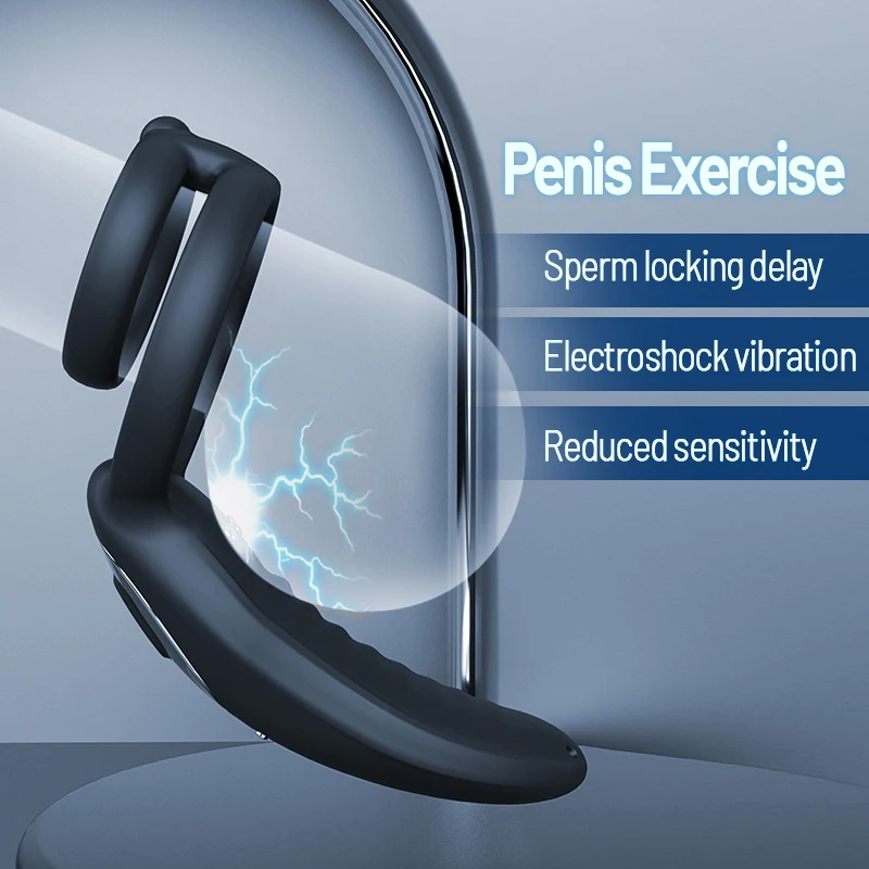 LOCKINK Drahtlose Fernbedienung Prostata-massagegeräte Männer Cock Ring Dildo Zersetzbarer Stromschlag Vibrator Anal Plug Spielzeug Für Erwachsene