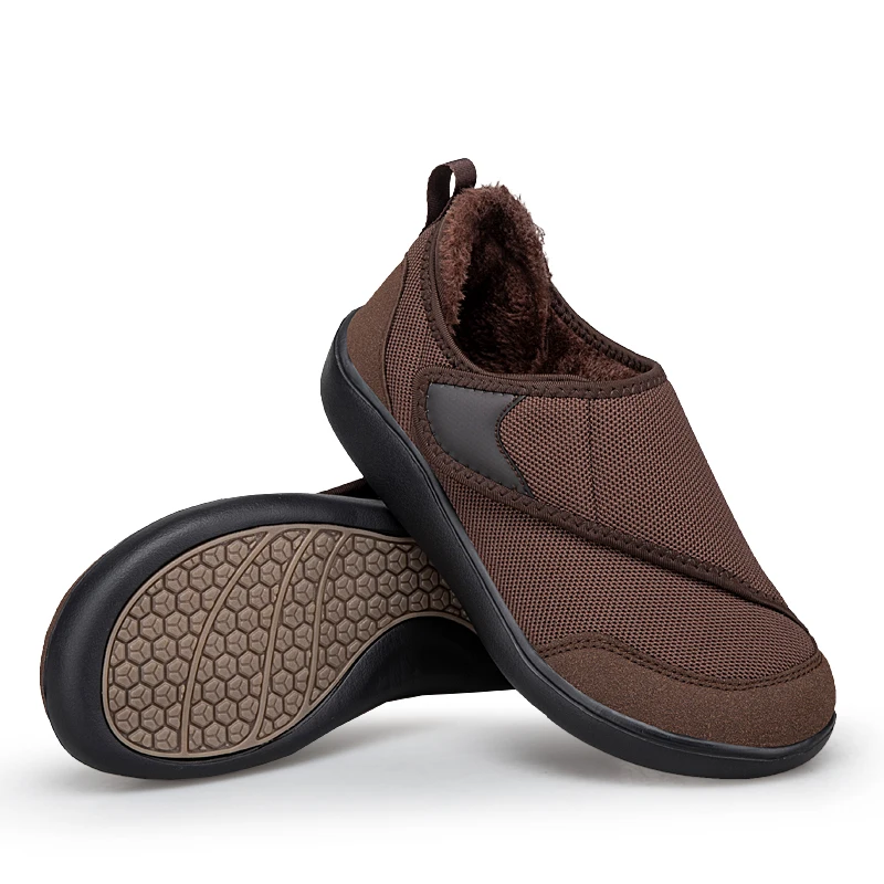 Winter Keep Warm Fur-lined Orthopedic Diabetic Shoes for Swollen Feet Wide Toe Casual Bunion Hallux Valgus Relief Thumb Eversion