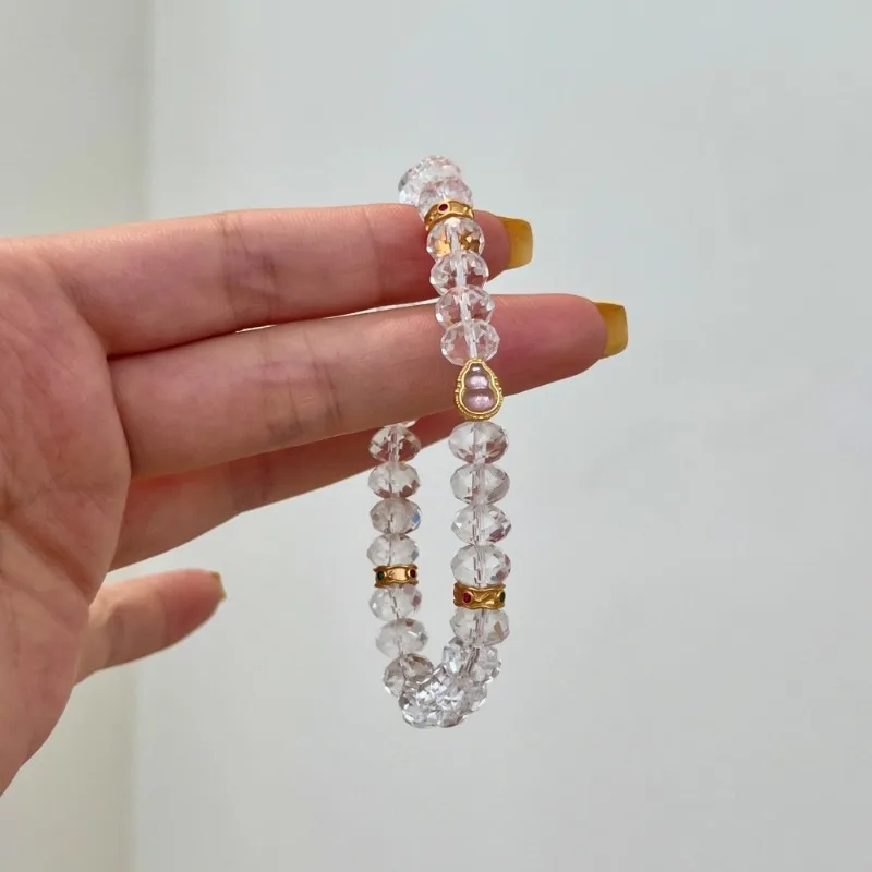 

Shining U S925 Silver Gourd Rock Crystal Bracelet for Women Fine Jewelry New Chinese Style Summer