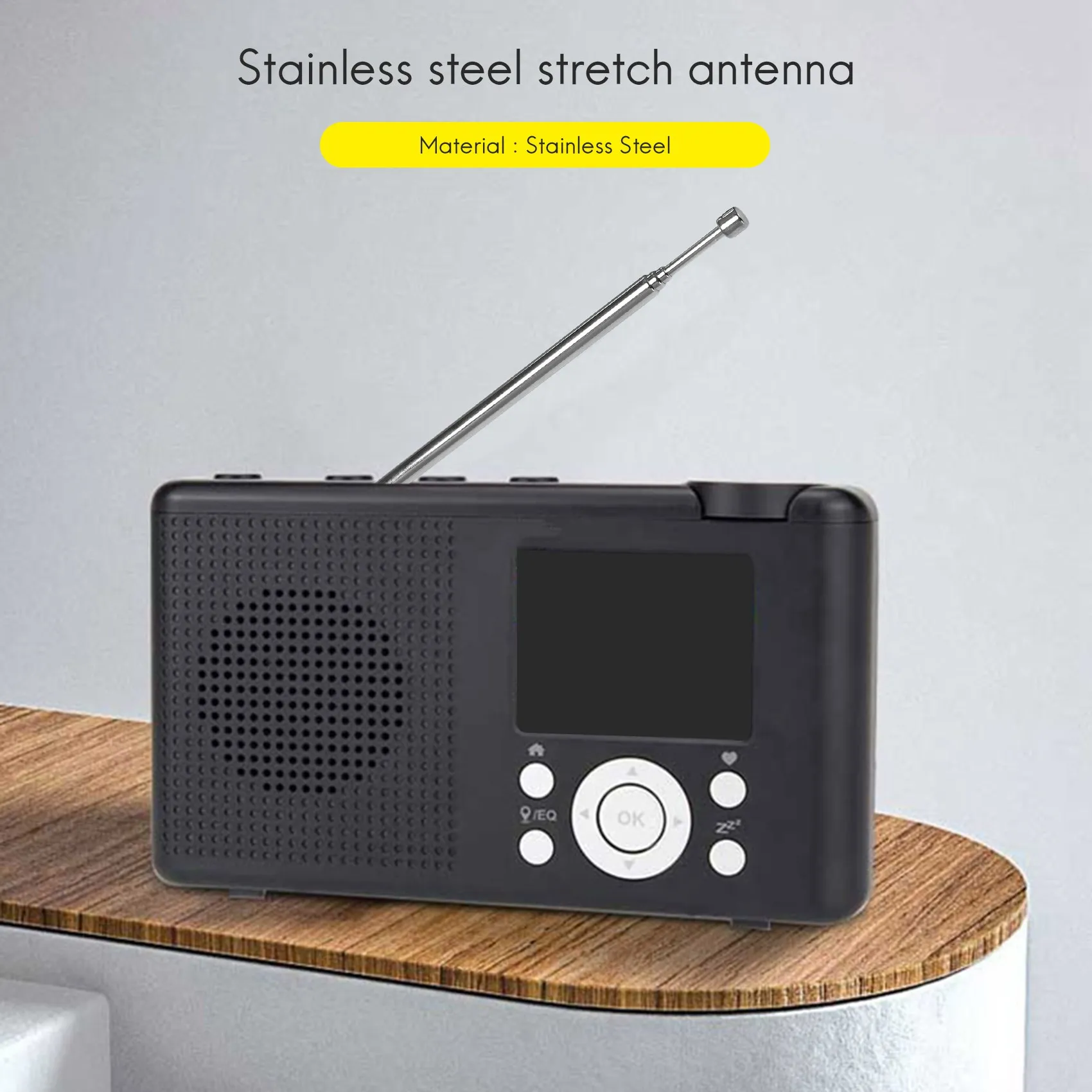 ユニバーサル伸縮ステンレス鋼am fmラジオアンテナ、4セクション、62.5cm、24.6 "、ペア