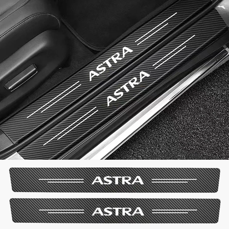 4pcs Carbon Fibre Car Threshold Protection Decorative Sticker For opel ASTRA CORSA Mokka OPC  Modified Decoration