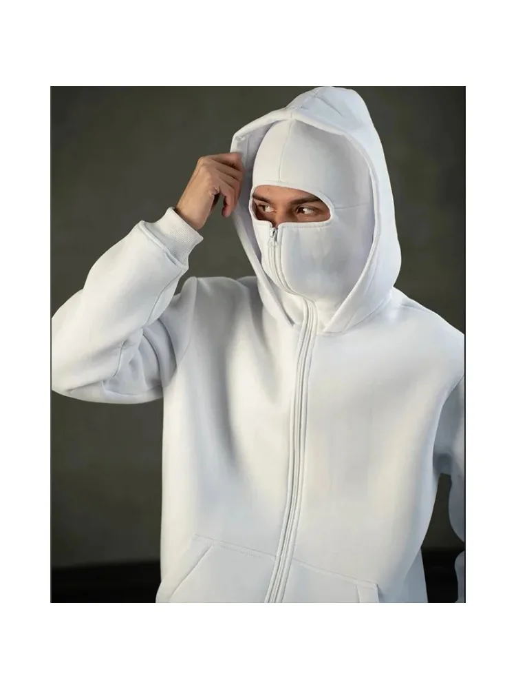 AliExpress Balaclava Men women Zip Hoodie Winter Warm Casual Sweatshirt Y2K with Hooded Face Mask Zipper Sports Jacket Outdoor Activities