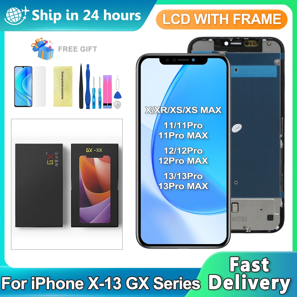 AAAA+ GX For iPhone 12 Pro Max 13 12 mini LCD Display Touch Screen Digitizer For iPhone 11 Pro Max Display X XR XS MAx Dispaly