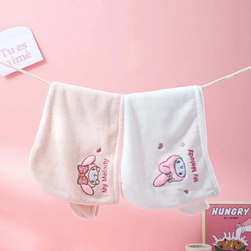 Miniso Sanrio My Melody Cinnamoroll кавайное аниме быстросохнущее полотенце мягкое полотенце из кораллового флиса шапочка для душа Аксессуары для ванны подарок