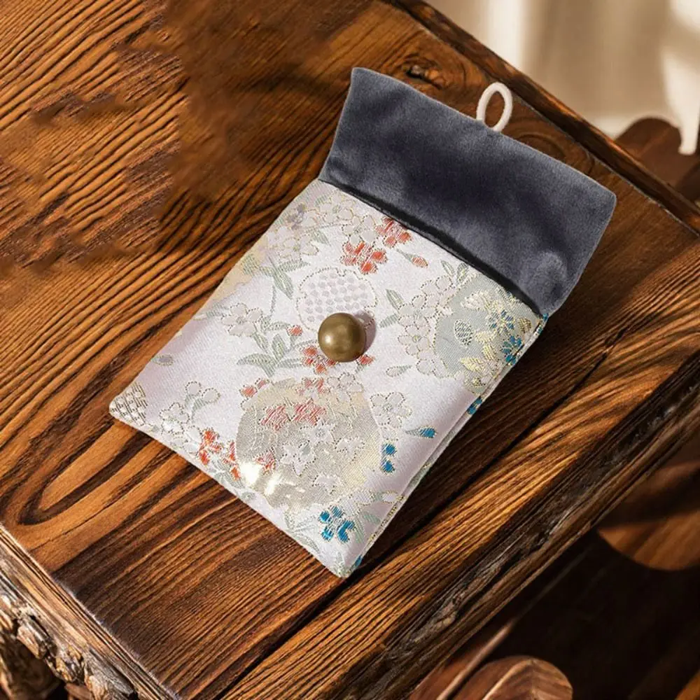 Embroidered Flowers Jewelry Packing Bag Chinese Style Rings Necklace Earrings Storage Case Coin Purse Large Capacity