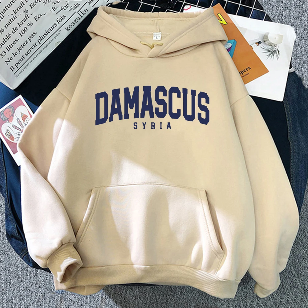 Damascus Syria Hoodie Women/Men Harajuku Aesthetic Graphic Hoodies Autumn Winter Streetwear Casual Fleece Pullovers Sweatshirts