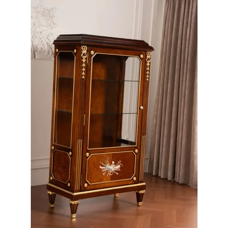 

Wine Cabinet Classical Design Glass Door Wine Display for Household Home Furniture Corner Storage Cabinet