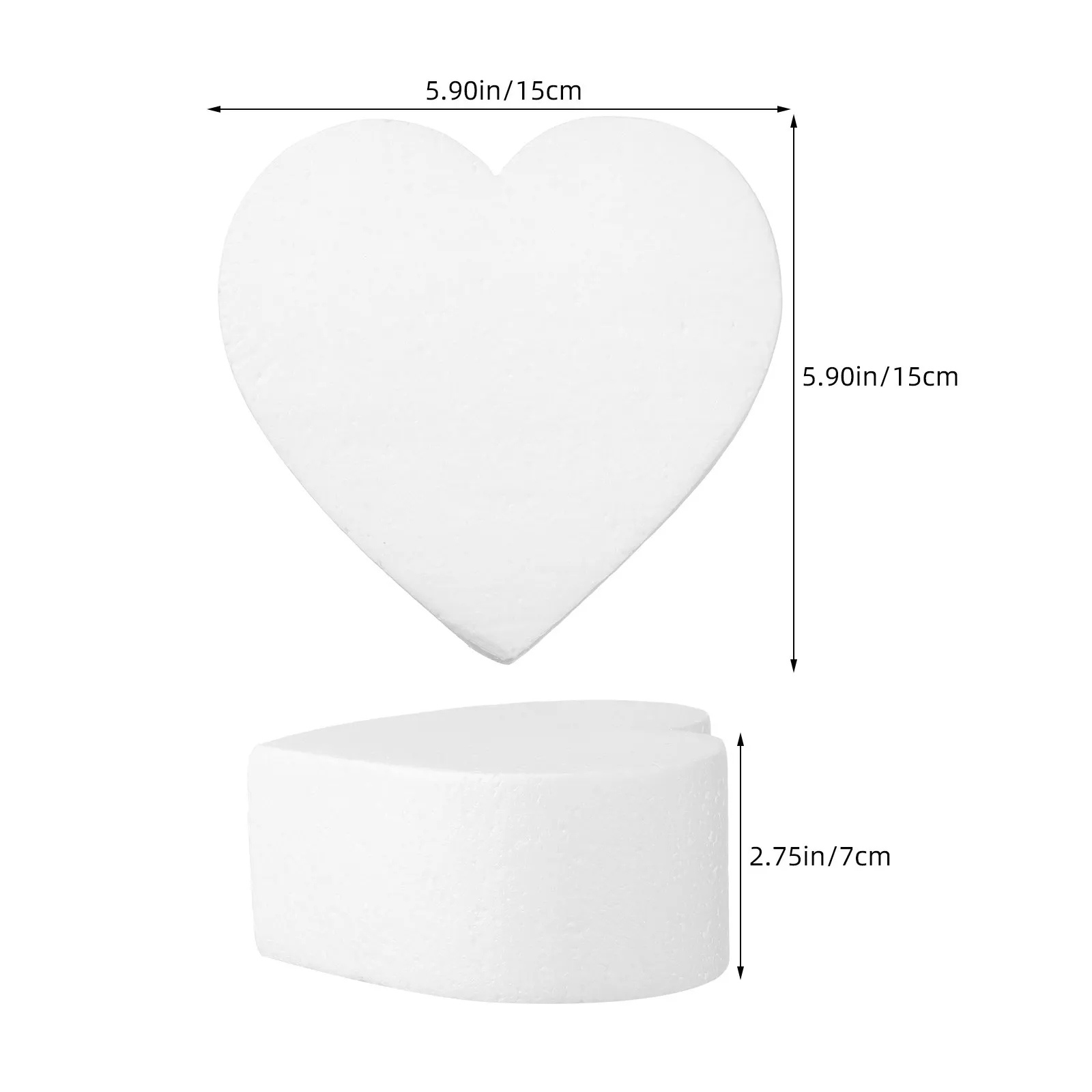 3Pcs Foam Cake Dummies White Heart Shaped DIY Decorating Practice Baking Tools Bakery Cake Photography Props Party Decor