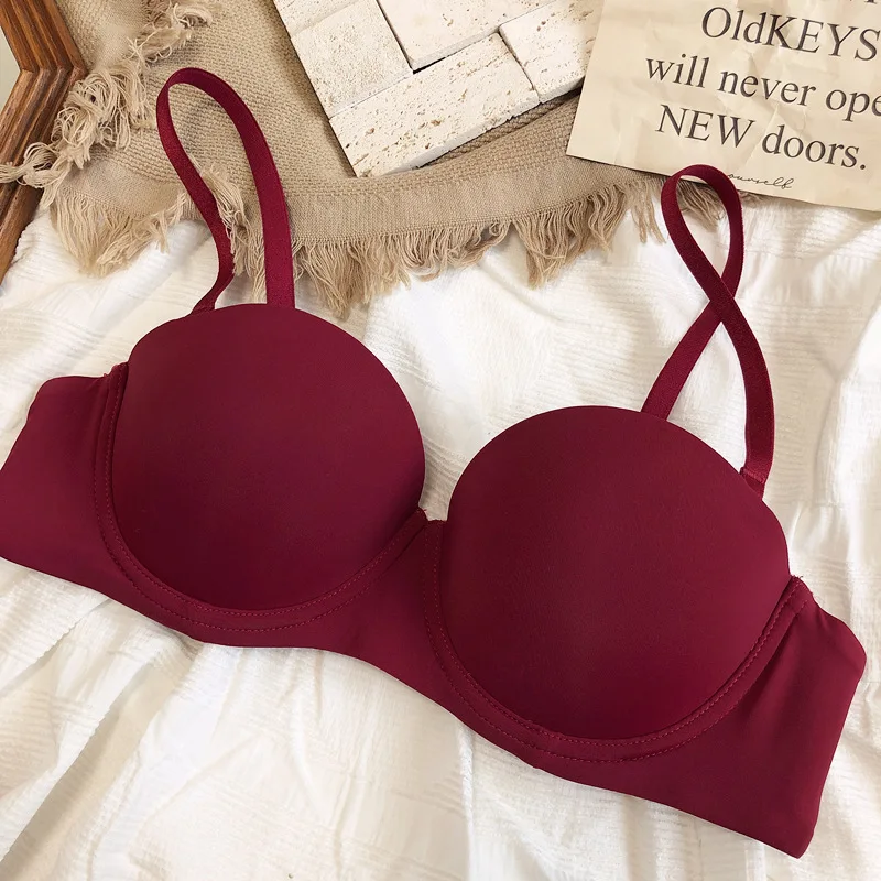 High Quality Bras Seamless Women Underwear 1/2 Cup Small Breast Push Up Bra Solid Wireless Comfortable Plus Size CD Cup Lingerie