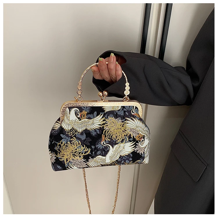 Silk Embroidery Crossbody Bag Patchwork National Style 2025 Hot Sale Bags for Women Hasp Simple Fashion Women's Handbags