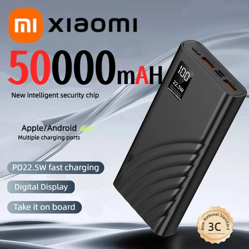 XIAOMI 120 Вт сверхбыстрая зарядка Power Bank 50000 мАч высокая емкость цифровой дисплей внешний аккумулятор для iPhone Android Universal XIAOMI 120 Вт сверхбыстрая зарядка Power Bank 50000 мАч высокая емкость цифровой дисплей внешний аккумулятор для iPhone Android Universal