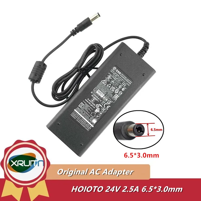 Genuine  HOIOTO 24V 2.5A 60W AC Adapter ADS-60NL-24-1 24060E Charger Power Supply For HONEYWELL PC42T PLUS PRINTER 6.5*3.0mm