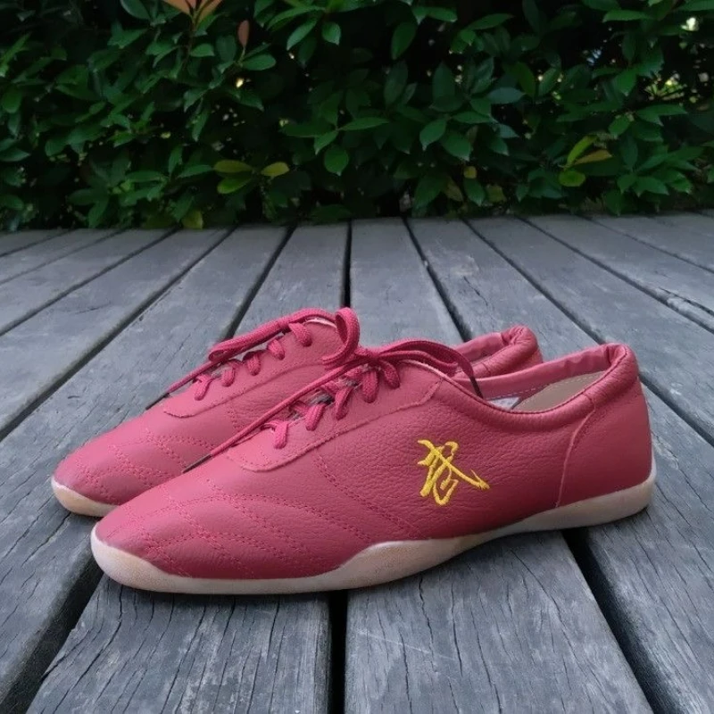 Professional  Tai Chi shoes Mens Womens Black White Leather Martial arts shoe Unisex Luxury Brand Kungfu Shoe for Couples