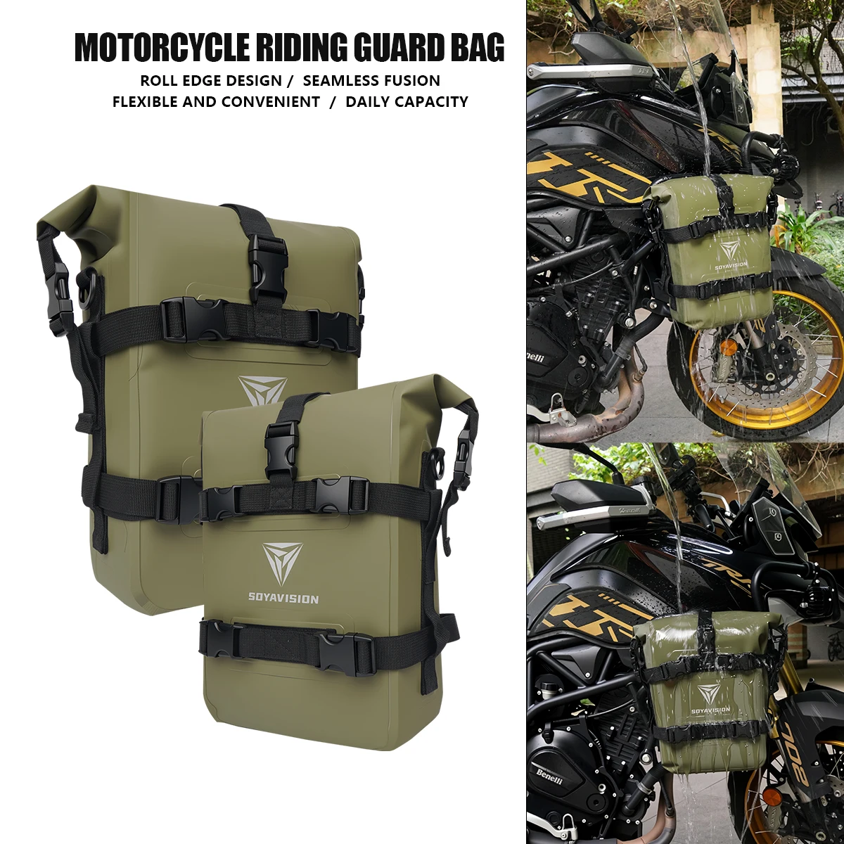 

Large Capacity Universal Motorcycle Bumper Bag Waterproof Crash Bars Bag Bumper Repair Tool Bag Side Bag Hanging Bag.