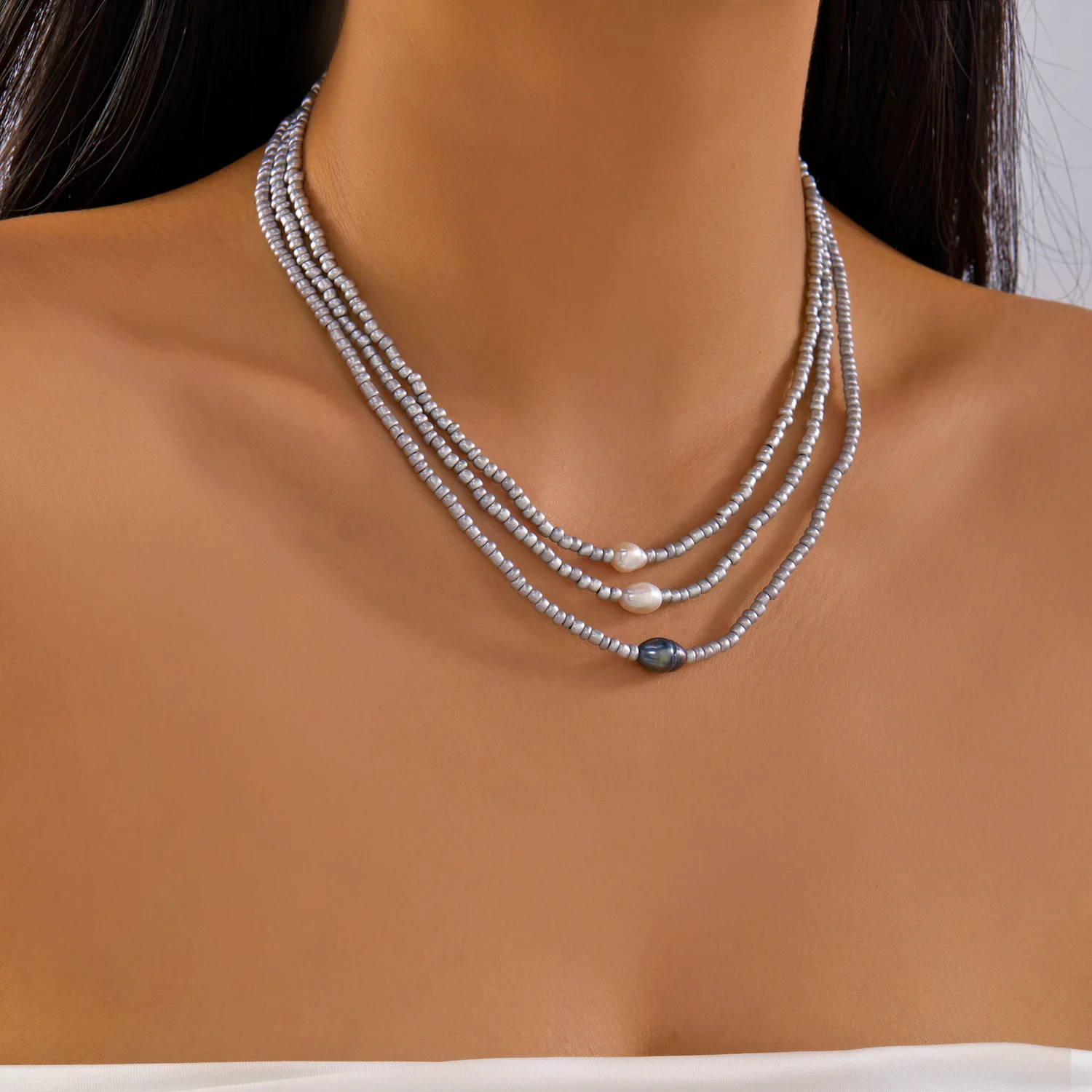 New Elegant Imitation Pearl Be - Pearl Choker Necklace Vintage recension och pris