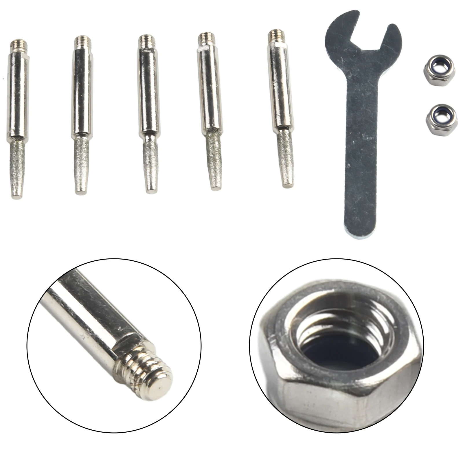 5pcs 4/5/6mm 그라인딩 헤드 원통형 버 다이아몬드 렌치 전기 톱 숫돌 핸드 체인 그라인더 액세서리로 코팅