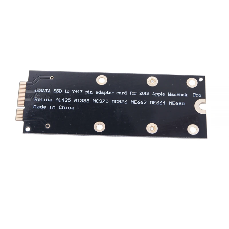 

Для MacBook 2012 Pro Retina mSATA SSD-адаптер 7 + 17-контактный разъем A1425 MC975 MC976 ME662 ME664 ME665 Convert Card Riser Board Connector