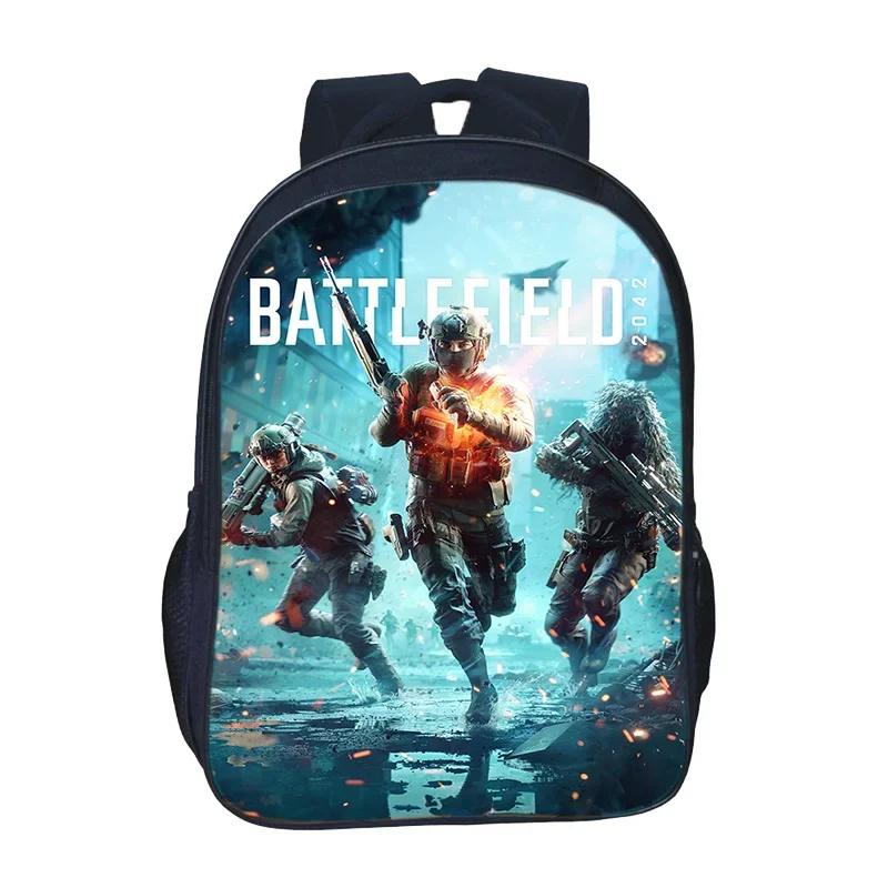 

BATTLEFIELD 16-дюймовый двухслойный рюкзак для женщин и мужчин, новые рюкзаки для студентов, школьные дорожные рюкзаки большой вместимости, могут DIY Mochila