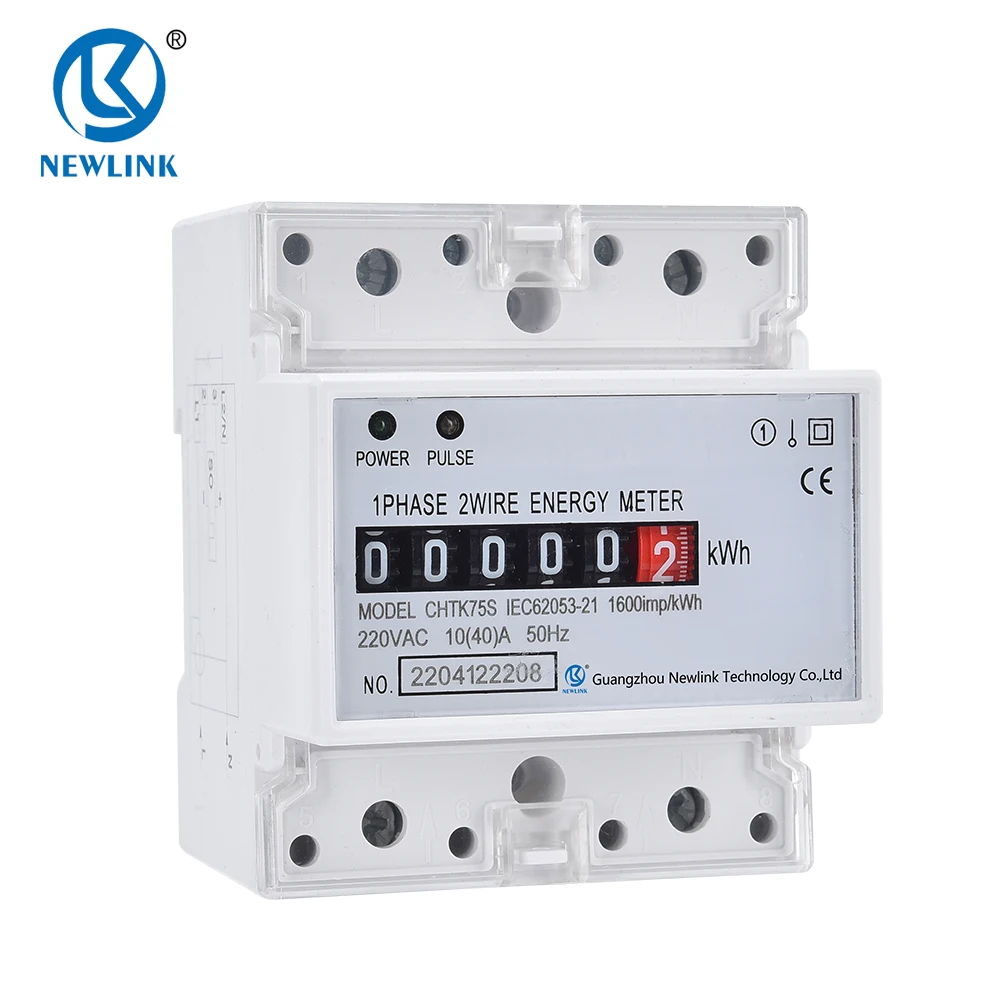 RS485 220/380V Digital Power Factor Monitor 1-20A 3 Phase 4 Wire DIN Rail Energy Meter With Voltage Current Frequency Display