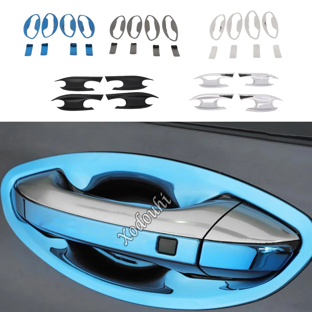 For Hyundai Santa Fe SantaFe 2019 2020 2021-2024 Car Sticker Styling Cover Armrest Handrail Trim External Bowl Frame Hood 4/8PCs