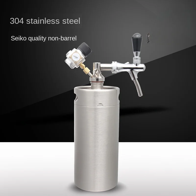 3.6L Party Family Party 304 Stainless Steel Beer Barrel Tank Container CO2 Cylinder Pressurized