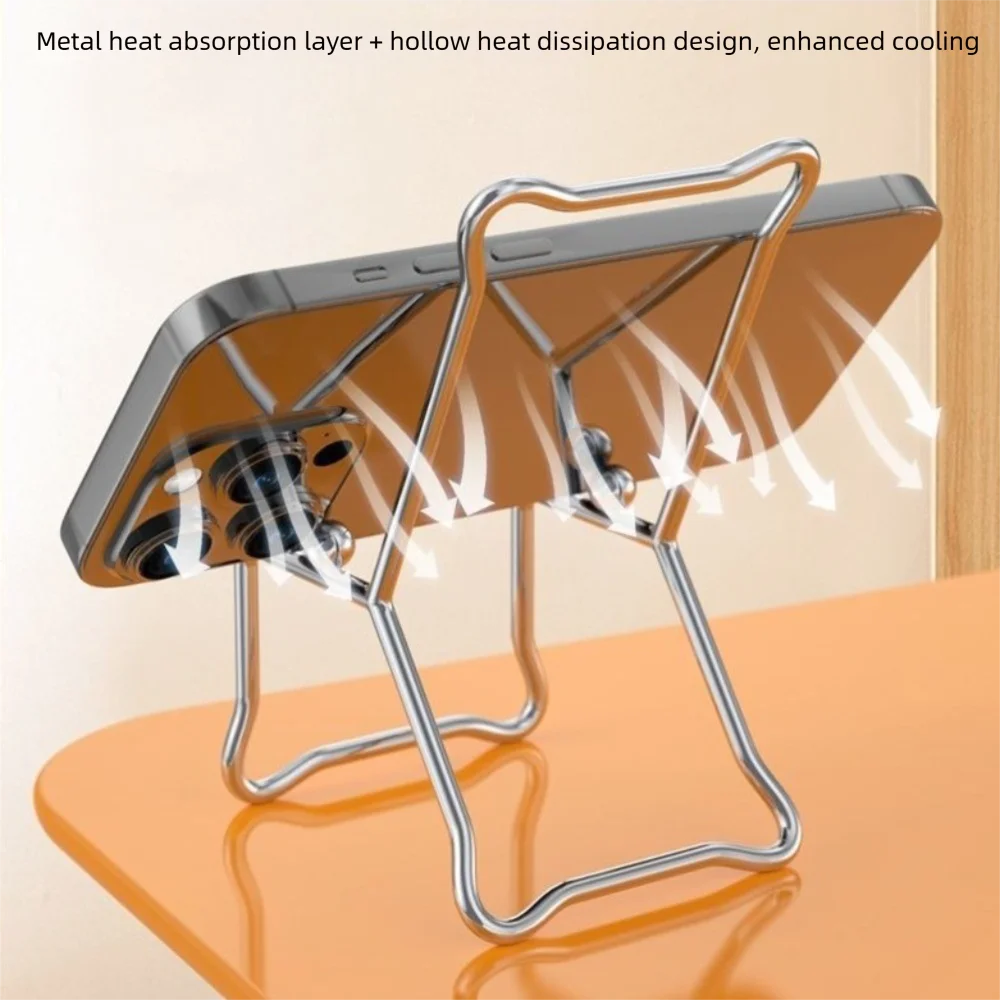 

2Pcs Creative Desktop Chair Phone Stand Cute Decorative Ornaments Mini Stool Phone Bracket Stainless Steel Universal
