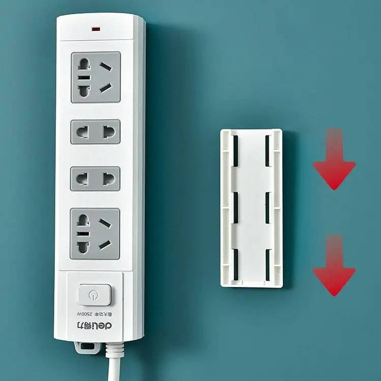 1/3/5/10 Pcs Self-Adhesive Desktop Socket Fixer Cable Organizer Wall Hanging Plug-in Removable Fixer Home Office Accessories