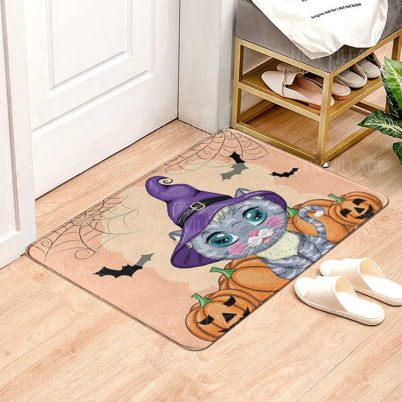 House entrance carpet Home door mat Living Room Bath Foot bathroom non-slip water absorption rugs bath Halloween Autumn Pumpkin