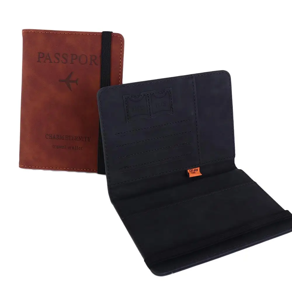 Bank Card Coin Purse Wallet Document RFID Blocking Travel Accessories Passport Book Passport Holder Wallet Case Passport Cover