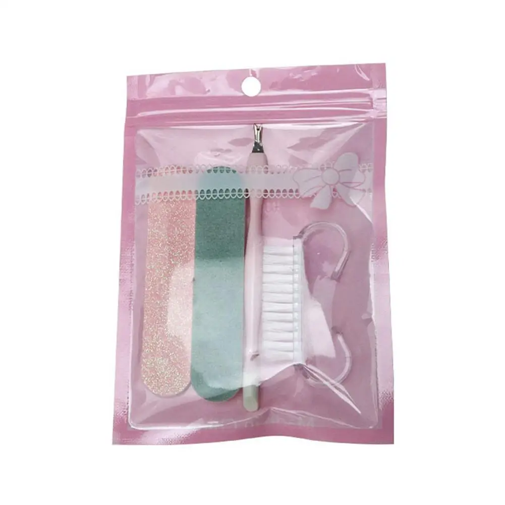 스테인리스 스틸 귀여운 매니큐어 키트 4/5개 세트 미끄럼 방지 디자인 여성 남성용 휴대용 케이스 및 손톱깎이 만화 매니큐어