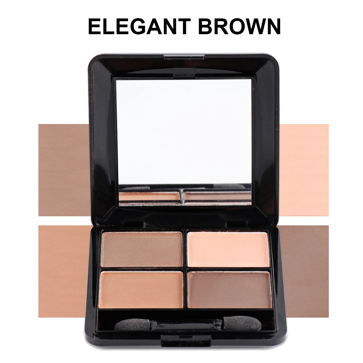 

4 Colors Eye Shadow Box Silky Shine Mineral Based Waterproof Makeup Palette for Professional Salon Home Use Brown