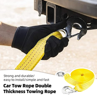 1 Pcs 4M Car Tow Cable Heavy Duty 5 Ton Trailer Rope Towing Pull Rope Strap Hooks Van Road Recovery Car Accessories