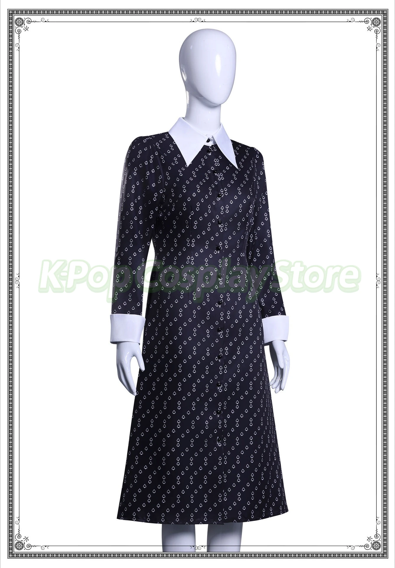 Горячий фильм Среда Косплей Костюм Аниме Ролевые игры Белый Персик Цветочный Черный Платье Наряд для Женщин Comic Con Хэллоуин Вечеринка